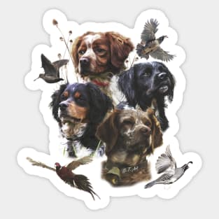 The Brittany Spaniels , Bird Hunting Season Sticker